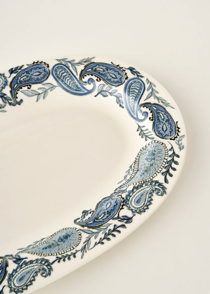Paisley Porselen 2'li Sunum Tabağı Mavi