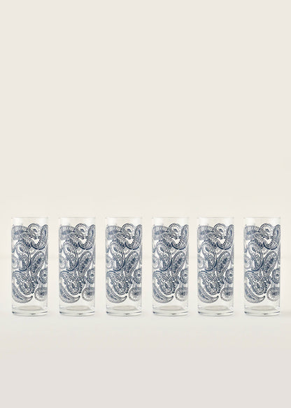 Paisley 6'lı Rakı Bardağı Mavi (180 cc)