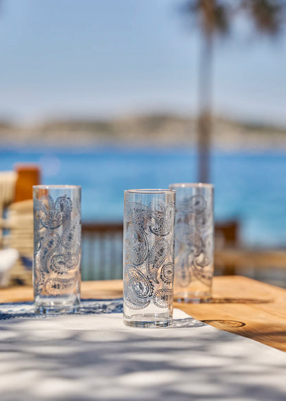Paisley 6'lı Rakı Bardağı Mavi (180 cc)
