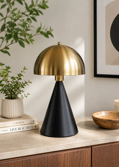 Jenette Retro Başlıklı Masa Lambası Eskitme-Siyah (41x19 cm)