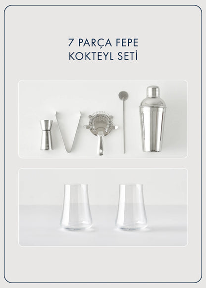 Fepe 7 Parça Kokteyl Seti Naturel