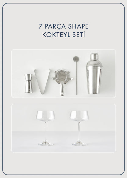 Shape 7 Parça Kokteyl Seti Naturel