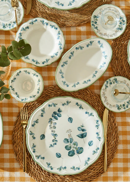 Ocaliptus Stoneware 52 Parça 12 Kişilik Kahvaltı Takımı Yeşil