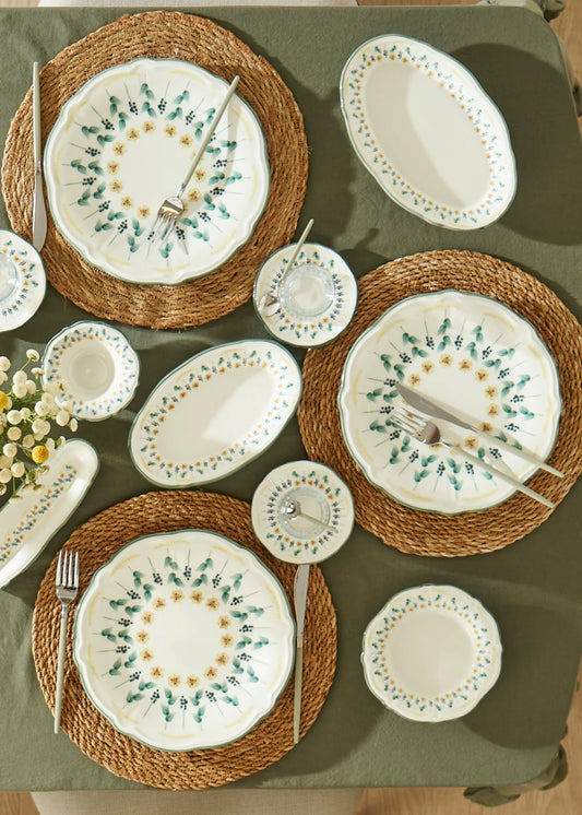Adelina Stoneware 52 Parça 12 Kişilik Kahvaltı Takımı Yeşil