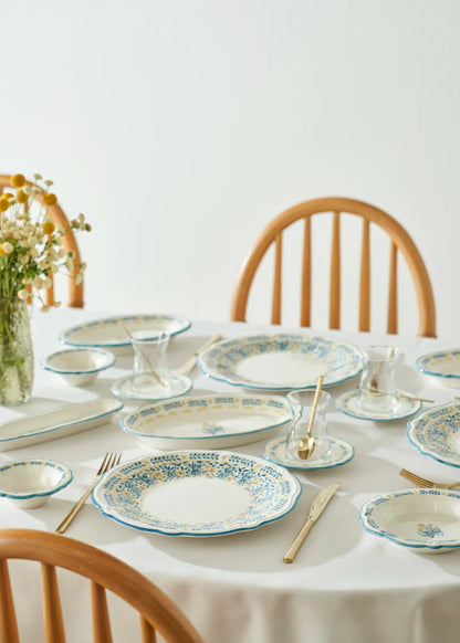 Liana Stoneware 52 Parça 12 Kişilik Kahvaltı Takımı Mavi