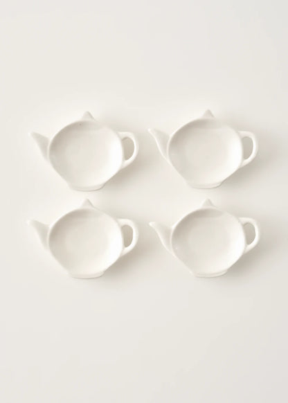 Tea Sun Mini Sunum Tabağı 4'lü Beyaz (12x9 cm)