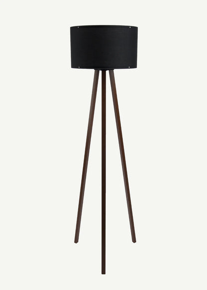 Peggy Demonte Tripod Lambader Siyah-Ceviz (36x36x140 cm)