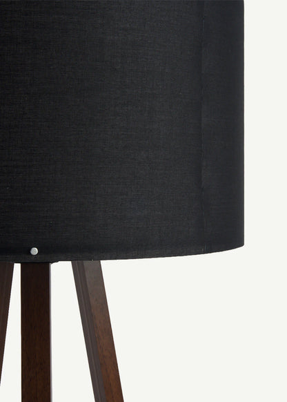 Peggy Demonte Tripod Lambader Siyah-Ceviz (36x36x140 cm)