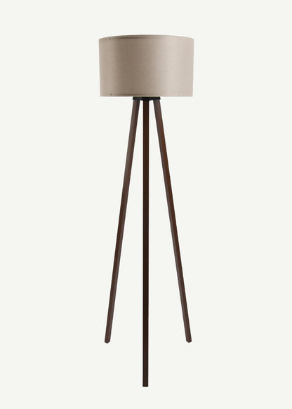 Peggy Demonte Tripod Lambader Bej-Ceviz (36x36x140 cm)