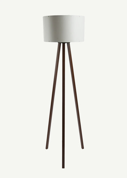 Peggy Demonte Tripod Lambader Finlin Beyaz-Ceviz (36x36x140 cm)