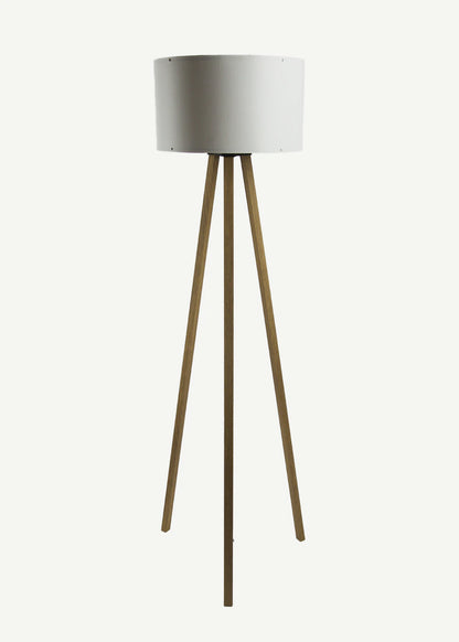 Peggy Demonte Tripod Lambader Finlin Beyaz-Naturel (36x36x140 cm)