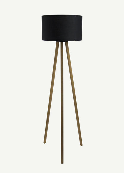 Peggy Demonte Tripod Lambader Siyah-Naturel (36x36x140 cm)