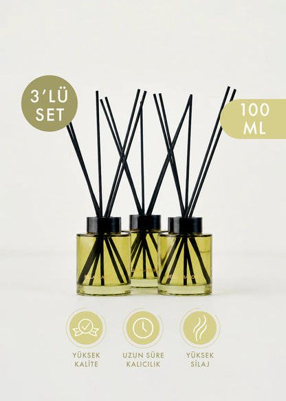 Golden Tropics Çubuklu Oda Kokusu 3'lü Yeşil (100 ml)