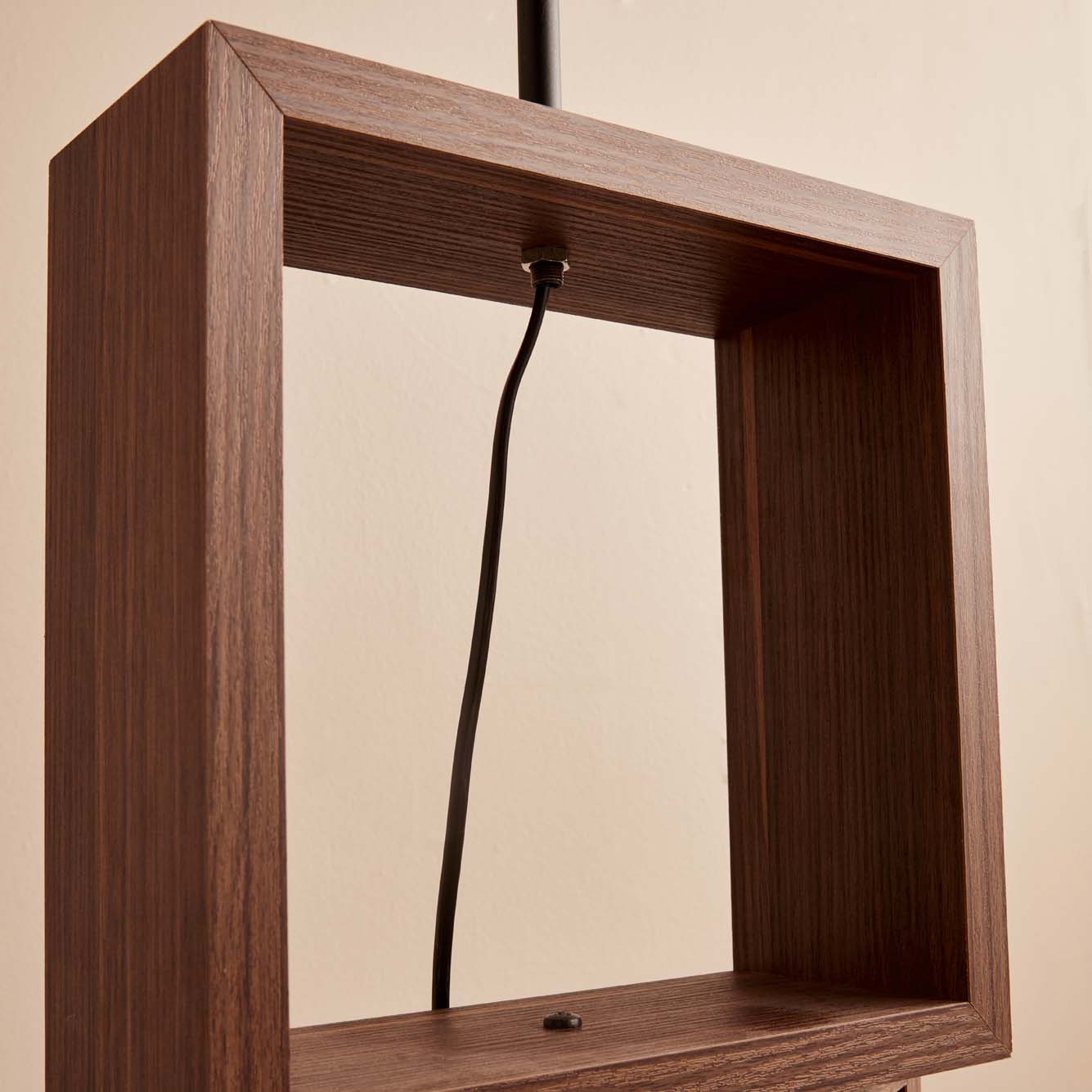 Kumaş Başlıklı Modern Raflı Lambader Bej (20x38 cm) - KREM - 20x38 cm - 3