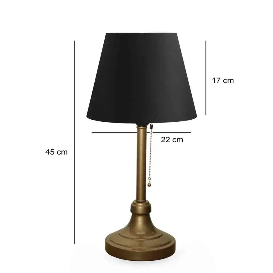 Bien Metal Gövdeli Abajur Krem (22x45 cm) - SİYAH - 22x45 cm - 3