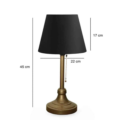 Bien Metal Gövdeli Abajur Krem (22x45 cm) - SİYAH - 22x45 cm - 3