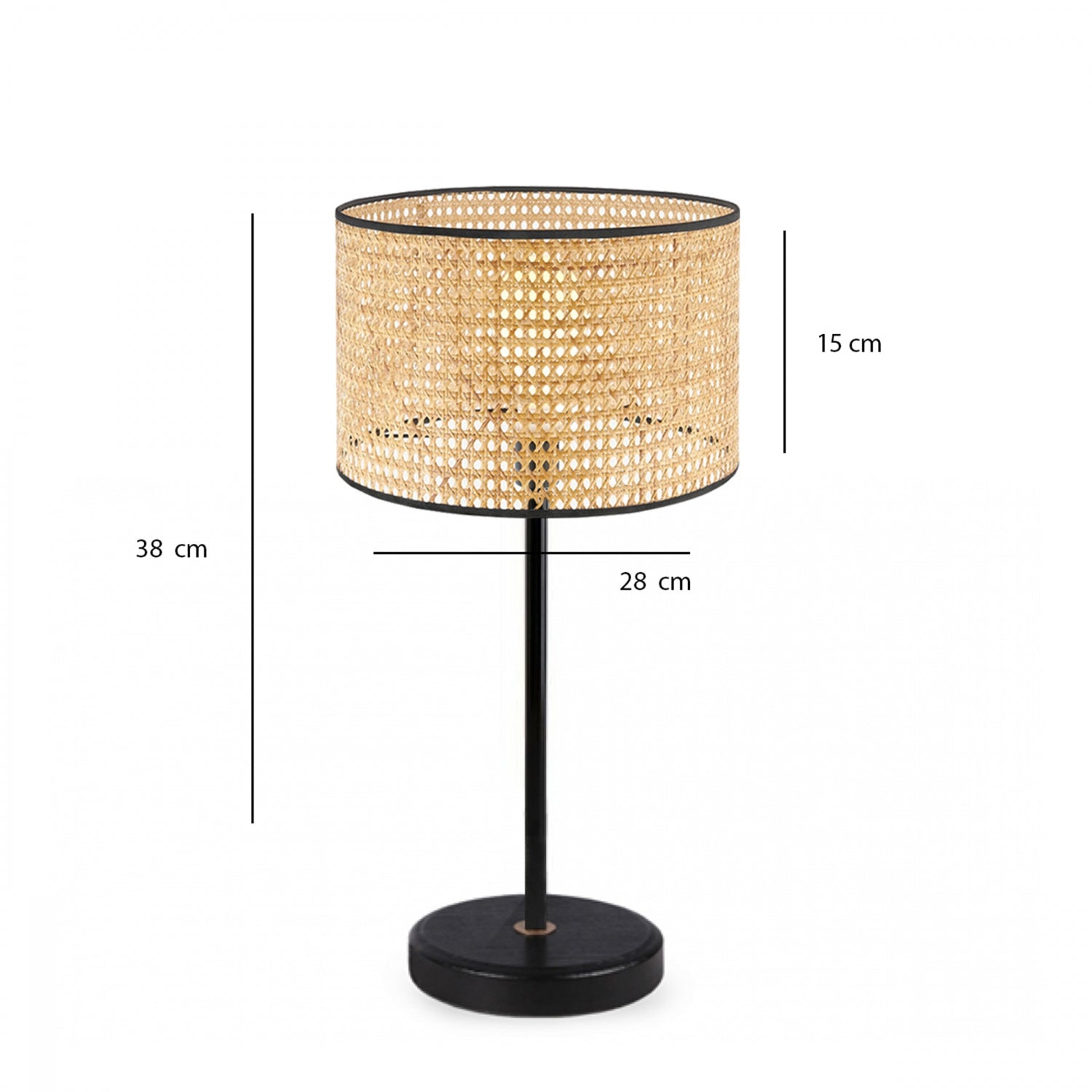 Hazeran Rattan Abajur (28x15x38 cm) - 2