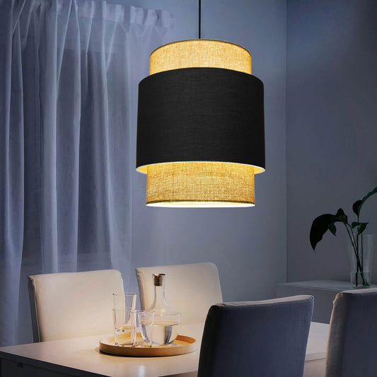 Exclusive Rattan Örgü Kumaş Sarkıt Siyah (30x34x70 cm)