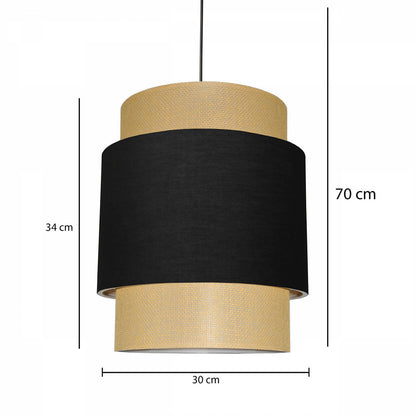 Exclusive Rattan Örgü Kumaş Sarkıt Siyah (30x34x70 cm) - 3