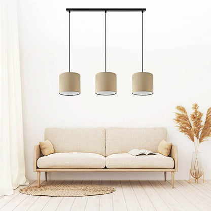 3'lü Sıralı Rattan Hazeran Sarkıt Bej (15x15x70 cm)