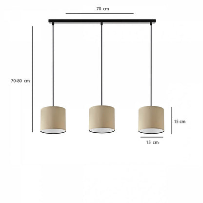 3'lü Sıralı Rattan Hazeran Sarkıt Bej (15x15x70 cm) - KAHVERENGİ - 15x15x70 cm - 3