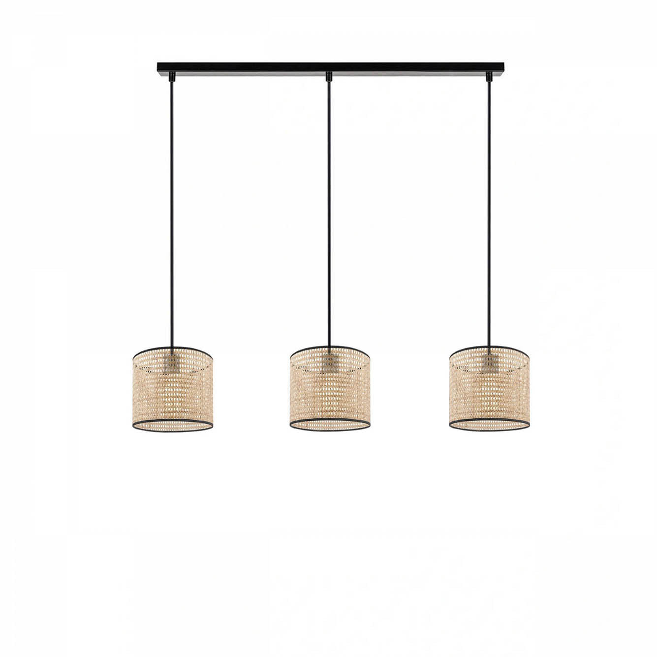 3'lü Sıralı Rattan Hazeran Sarkıt Bej (15x15x70 cm) - 2