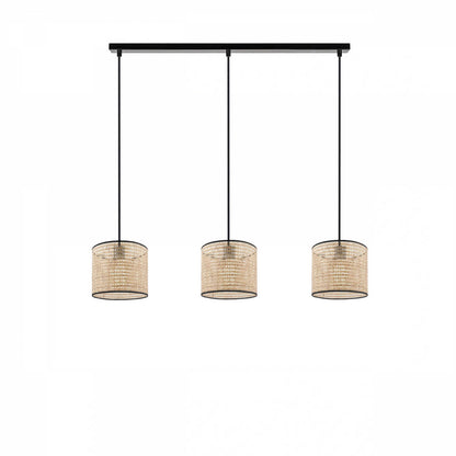 3'lü Sıralı Rattan Hazeran Sarkıt Bej (15x15x70 cm) - 2