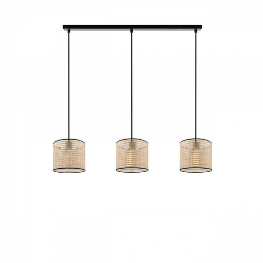 3'lü Sıralı Rattan Hazeran Sarkıt Bej (15x15x70 cm) - 2