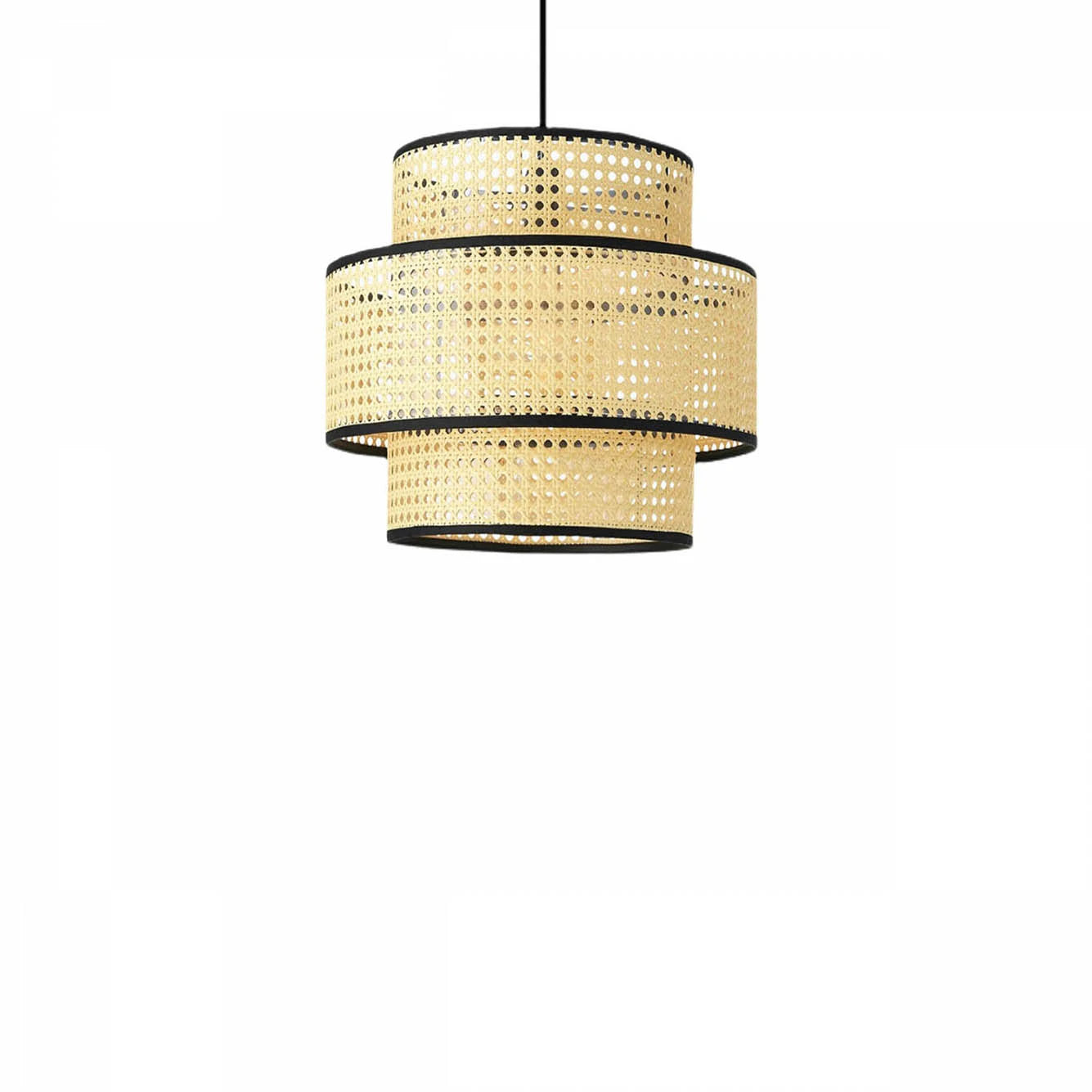 Modern Serisi Hazeran Rattan Sarkıt Avize Bej (30x25x70 cm) - 2