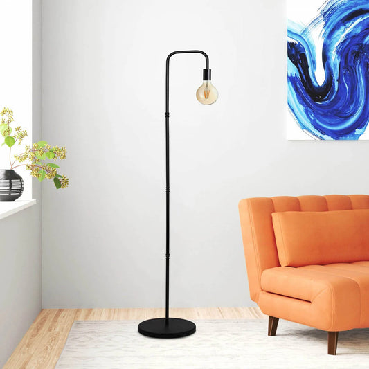 Basic Retro Metal Gövdeli Lambader Siyah (150 cm)