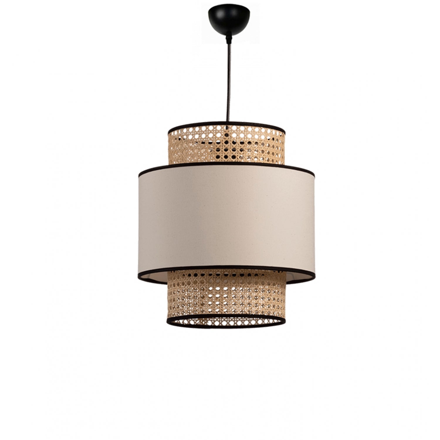 Balat Serisi Kumaşlı Hazeran Rattan Sarkıt Siyah (30x34x80 cm) - VİZON - 30x34x80 cm - 2