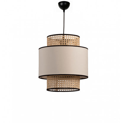 Balat Serisi Kumaşlı Hazeran Rattan Sarkıt Siyah (30x34x80 cm) - VİZON - 30x34x80 cm - 2