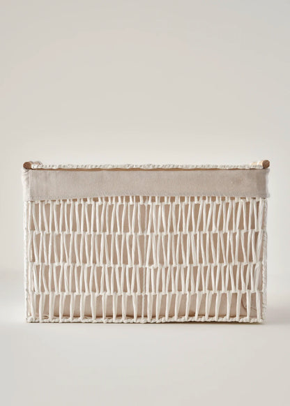 Sand Organizer Hasır Sepet Beyaz (57x36x37 cm)
