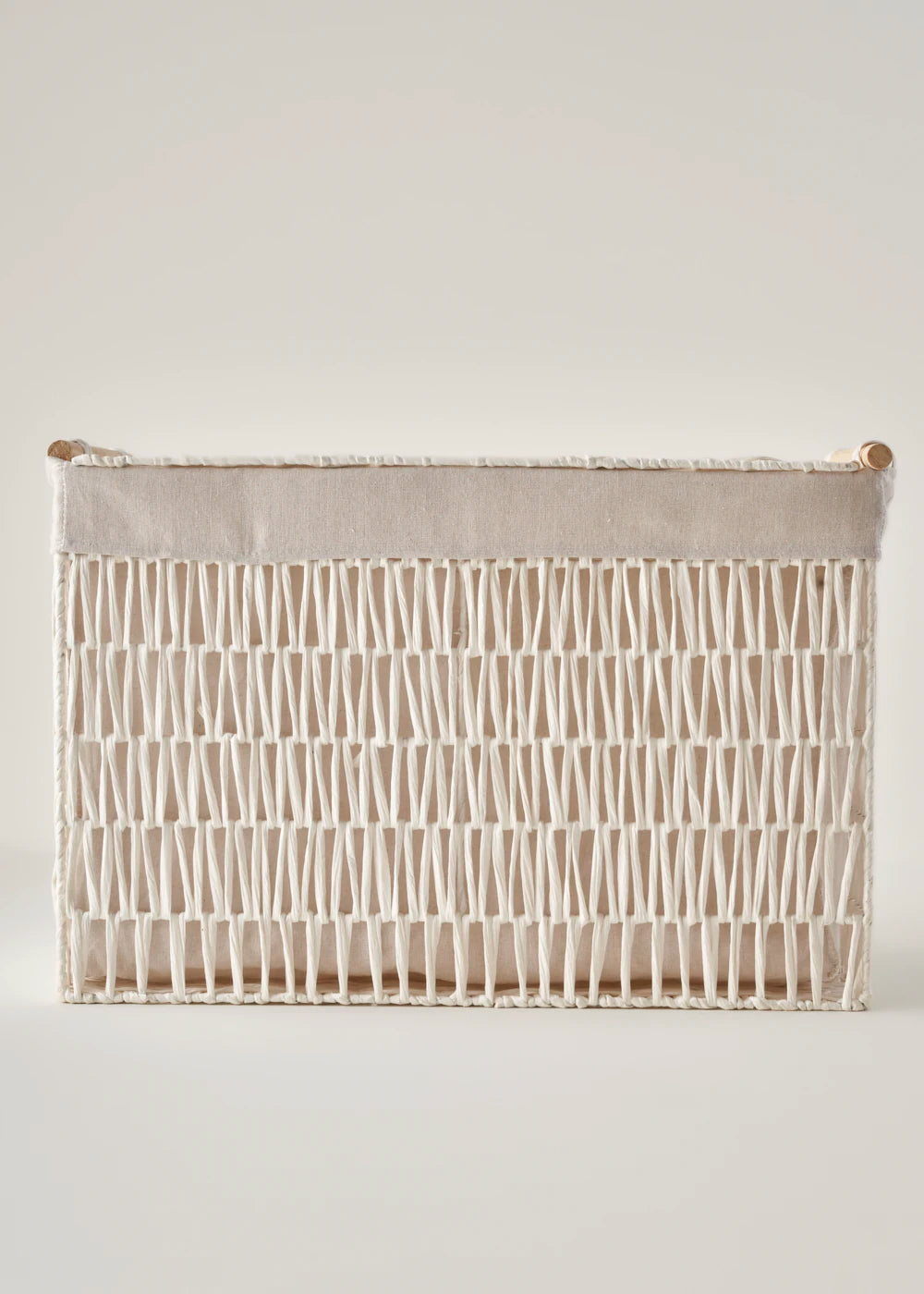 Sand Organizer Hasır Sepet Beyaz (57x36x37 cm) - 62x42x42 cm - BEYAZ - 2