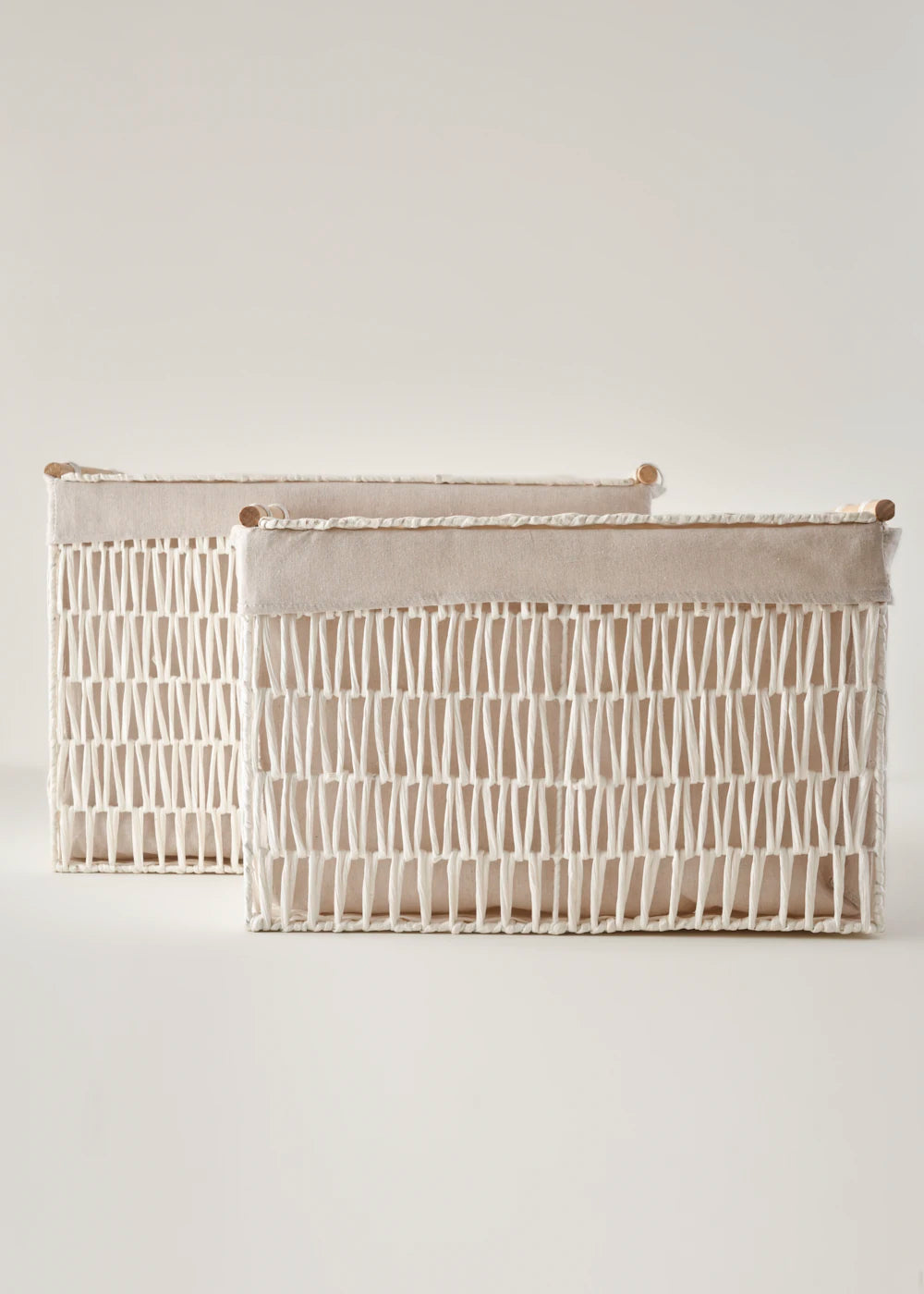 Sand Organizer Hasır Sepet Beyaz (57x36x37 cm) - 62x42x42 cm - BEYAZ - 3