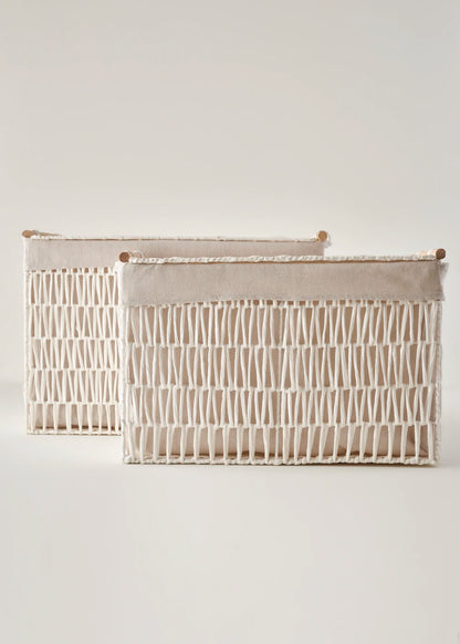 Sand Organizer Hasır Sepet Beyaz (57x36x37 cm) - 62x42x42 cm - BEYAZ - 3