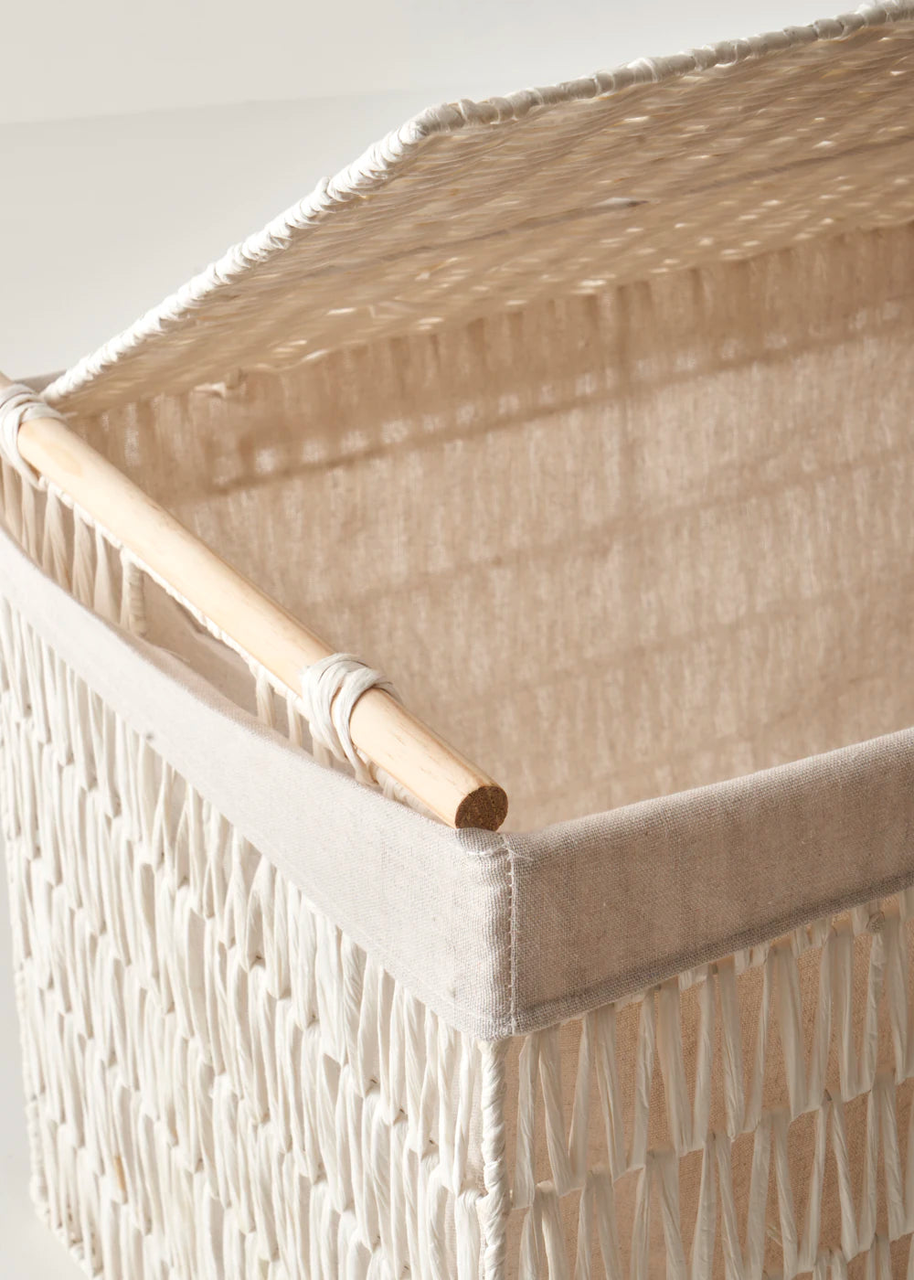 Sand Organizer Hasır Sepet Beyaz (57x36x37 cm) - 62x42x42 cm - BEYAZ - 4