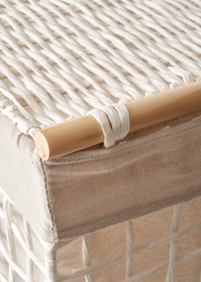 Sand Organizer Hasır Sepet Beyaz (57x36x37 cm) - 62x42x42 cm - BEYAZ - 5