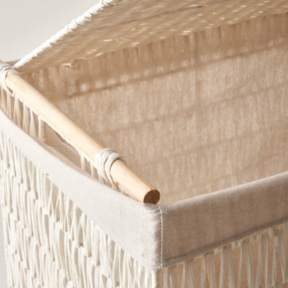 Sand Organizer Hasır Sepet Beyaz (57x36x37 cm) - 2