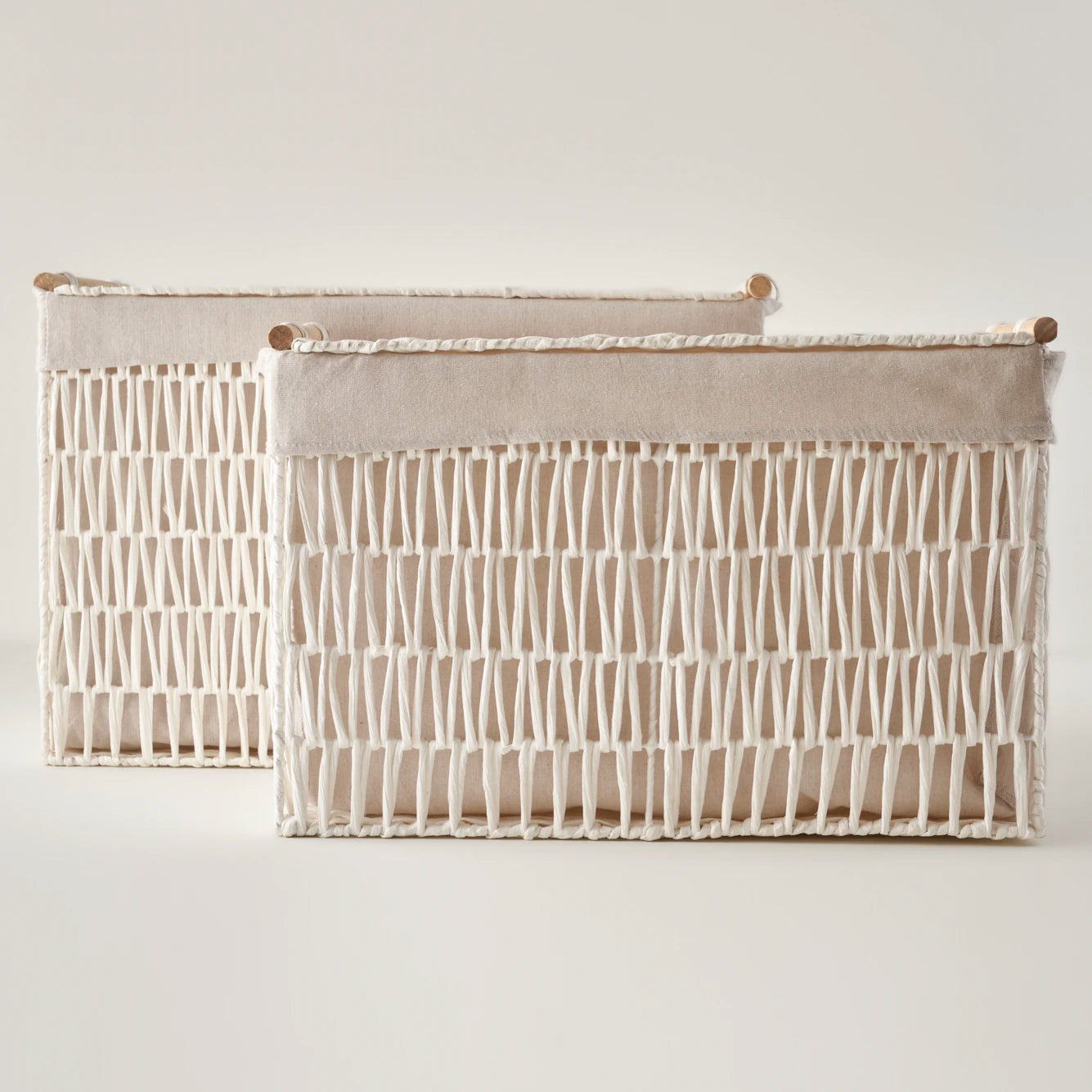 Sand Organizer Hasır Sepet Beyaz (57x36x37 cm) - 5