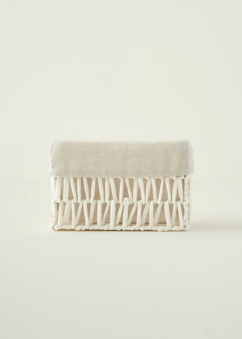 Sand Hasır Organizer Sepet Beyaz (22x14x13 cm)