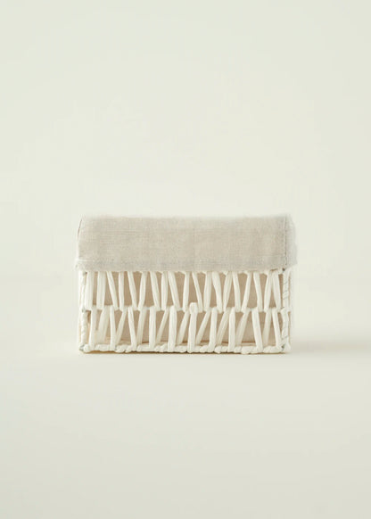 Sand Hasır Organizer Sepet Beyaz (22x14x13 cm)