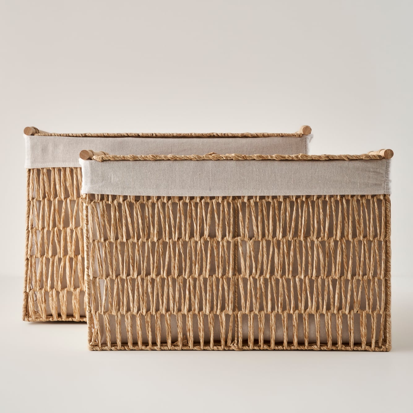 Sand Organizer Hasır Sepet Beyaz (57x36x37 cm) - 62x42x42 cm - NATUREL - 5
