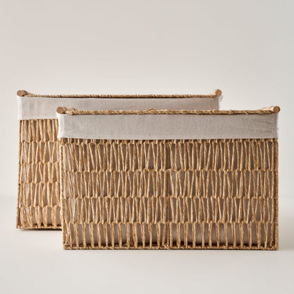 Sand Organizer Hasır Sepet Beyaz (57x36x37 cm) - 62x42x42 cm - NATUREL - 5