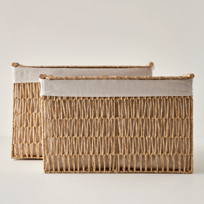 Sand Organizer Hasır Sepet Beyaz (57x36x37 cm) - 57x36x37 cm - NATUREL - 5