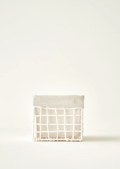 Sand Organizer Hasır Sepet Beyaz (30x22x19 cm)