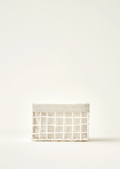 Sand Organizer Hasır Sepet Beyaz (26x18x16 cm)