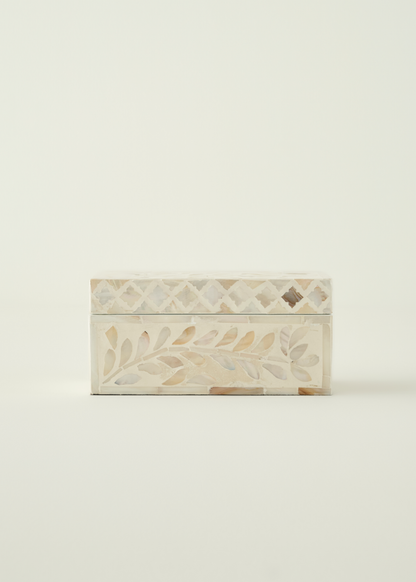 Pearl Dikörtgen Kutu Bej (25x16x12 cm)