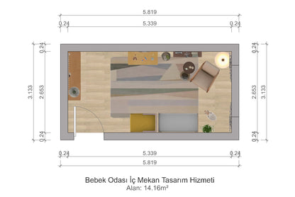 Bebek Odası  İç Mekan Tasarım Hizmeti